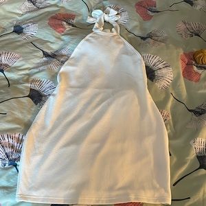 Shein white dress with open back, size S